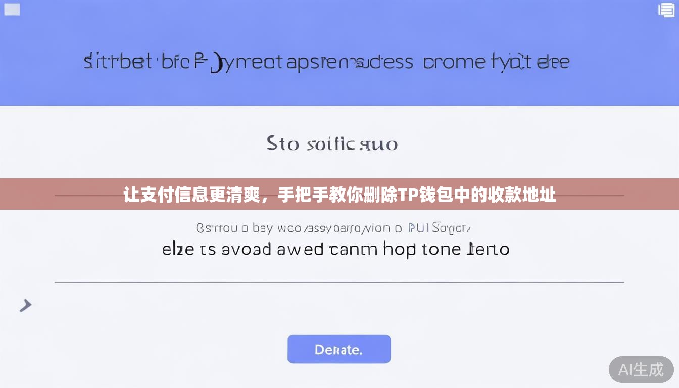 让支付信息更清爽，手把手教你删除TP钱包中的收款地址